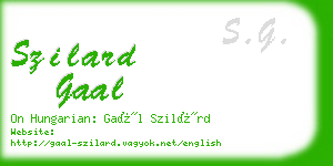 szilard gaal business card